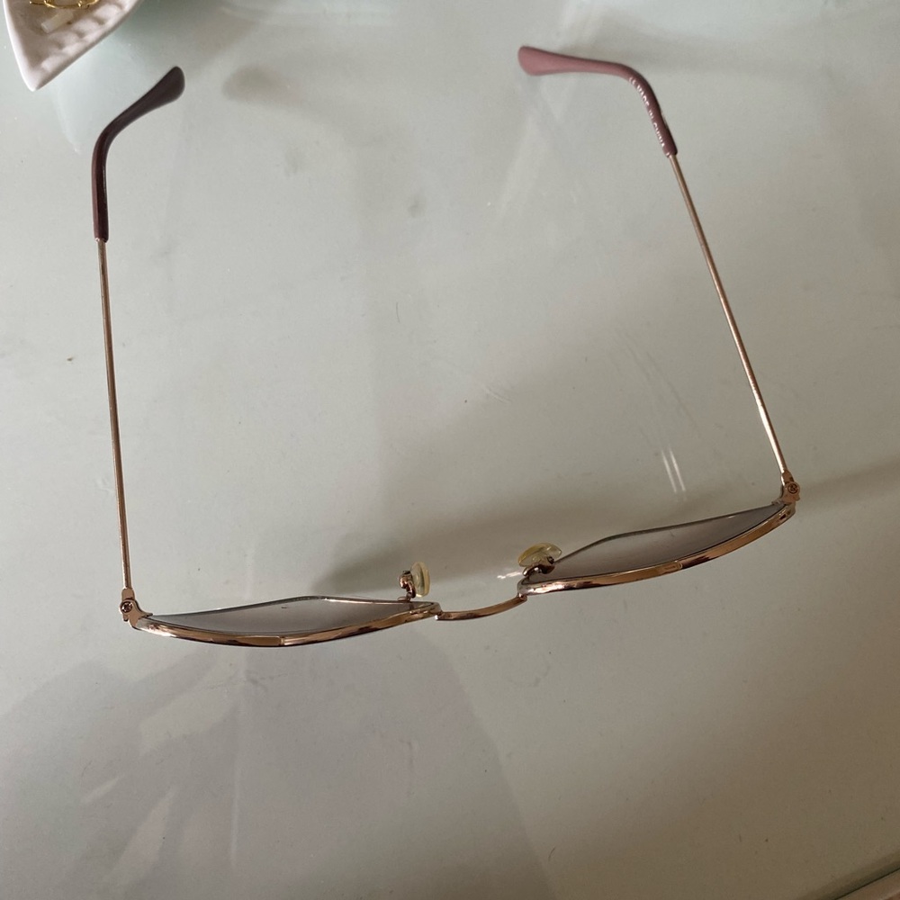 Gold Heart Shaped Sunglasses - Picture 3 of 10